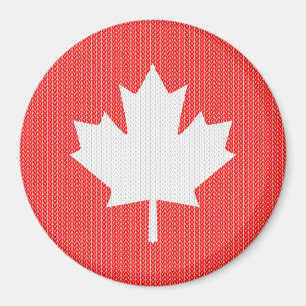 Knit Style Maple Leaf Knitting Motif Magnet