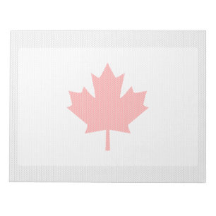 Knit Style Maple Leaf Knitting Motif Notepad