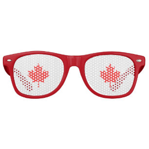 Knit Style Maple Leaf Knitting Motif Retro Sunglasses