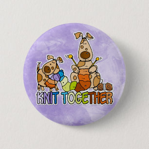 knit together 6 cm round badge