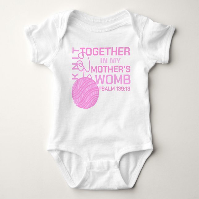  Knit Together in my Mother's Womb Verse Baby Bodysuit (Front)