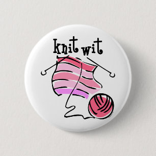 Knit Wit 6 Cm Round Badge