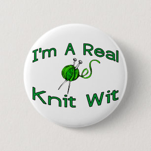 Knit Wit 6 Cm Round Badge