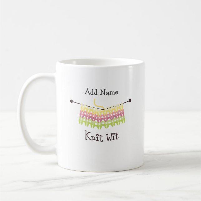 Knit Wit! Ceramic Coffee Mug (Left)