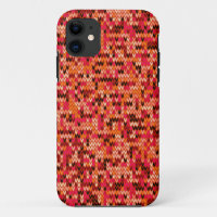 Knitted abstract Scandinavian pattern in red shade