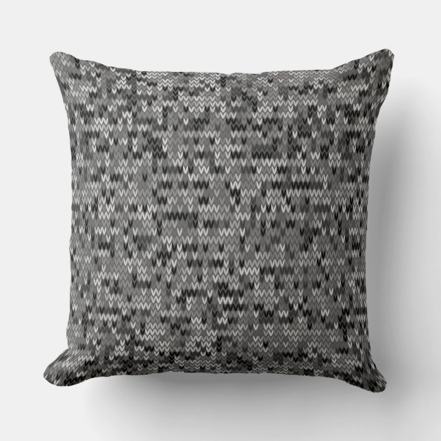 Knitted abstract Scandinavian pattern in red shade Cushion (Front)
