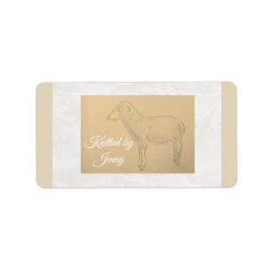 Knitted by sheep paper label
