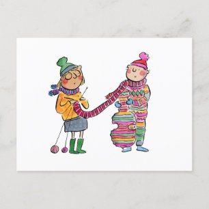 Knitted Cello Postcard