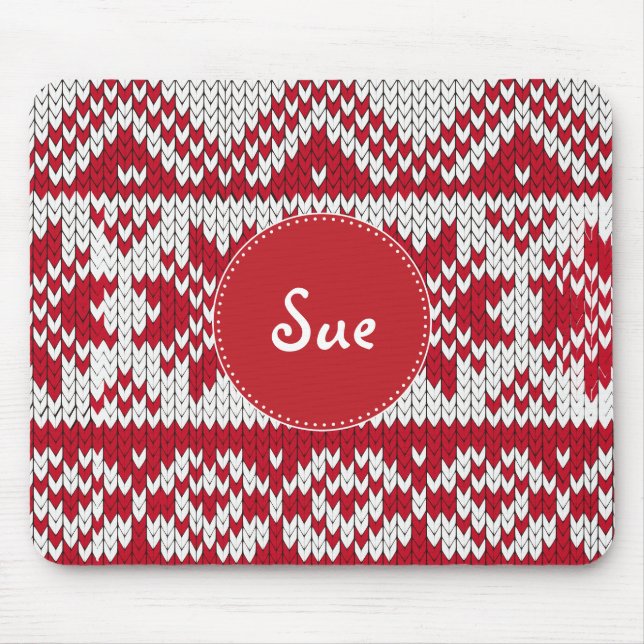 Knitted  Christmas Mouse Pad (Front)