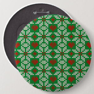 Knitted Christmas pattern 6 Cm Round Badge