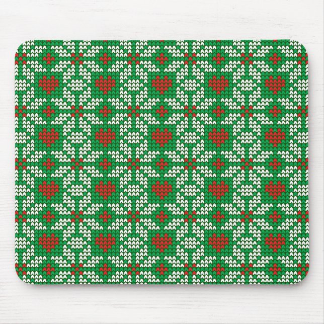 Knitted Christmas pattern Mouse Pad (Front)