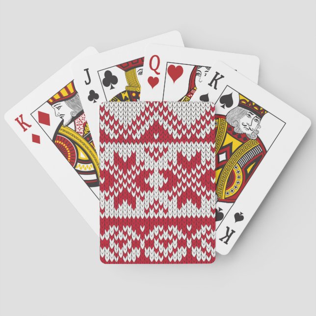 Knitted  Christmas Playing Cards (Back)