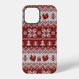 Knitted Christmas vintage seamless decorative patt iPhone 12 Case