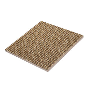 Knitted Cotton Fabric - Beige Tile