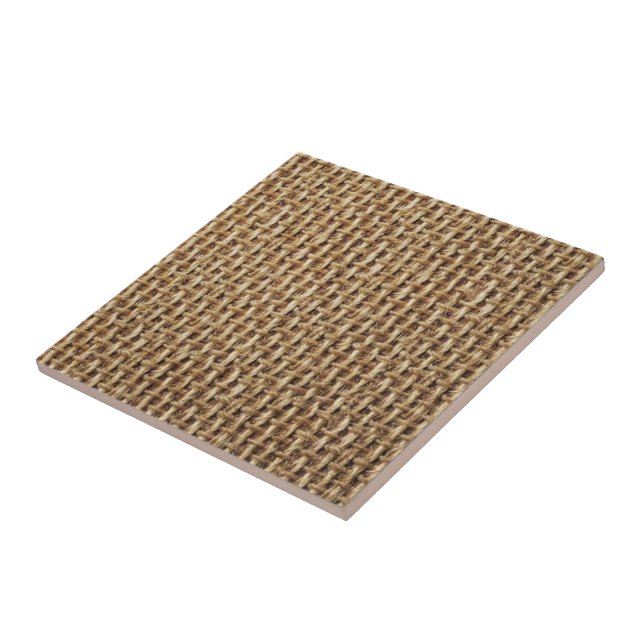 Knitted Cotton Fabric - Beige Tile (Side)
