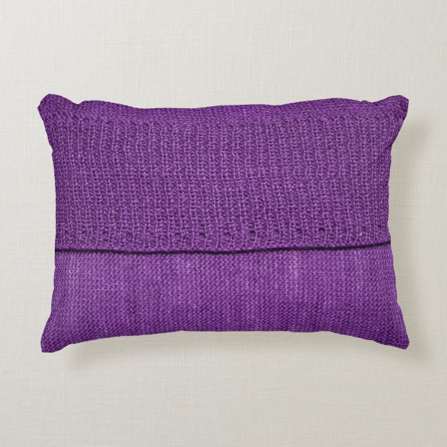 Knitted Fabric Plain Purple Texture Decorative Cushion (Front)