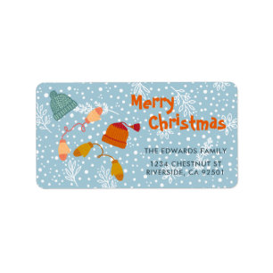 Knitted Hats and Mittens Winter Label