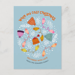 Knitted Hats and Mittens Winter Set Holiday Postcard