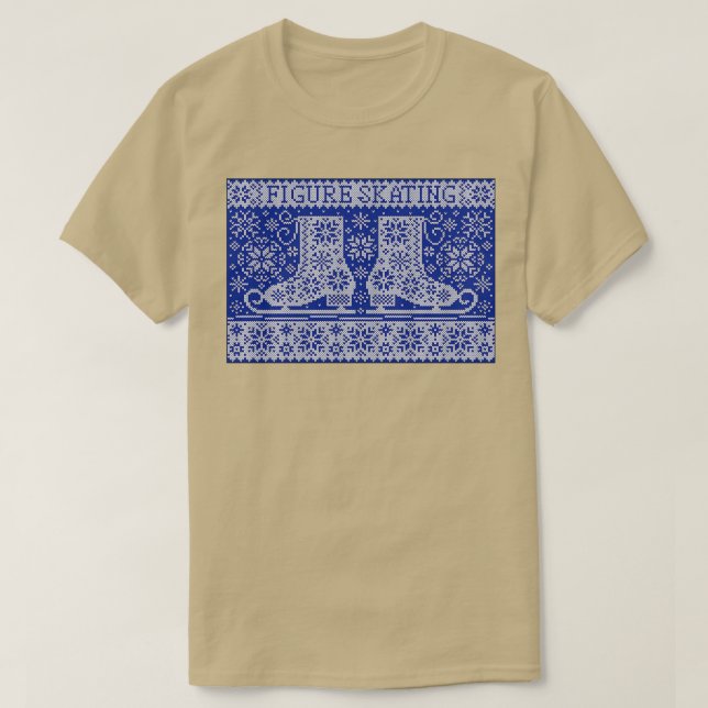 Knitted jacquard pattern figure skating T-Shirt (Design Front)