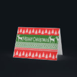 Knitted "Merry Christmas" pattern Holiday Card<br><div class="desc">Do you love those knitted Christmas jumpers your grandmother would give you with christmas? Or the ones you'd buy with your friends and family and you'd all look very christmassy? Now it's time to endulce in this Christmas tradition with this lovely green and red knitted Christmas pattern. It looks like...</div>