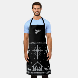 Knitted Nativity Angel Christmas Sweater Religious Apron