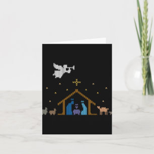 Knitted Nativity Christmas Sweater Christian Jesus Card