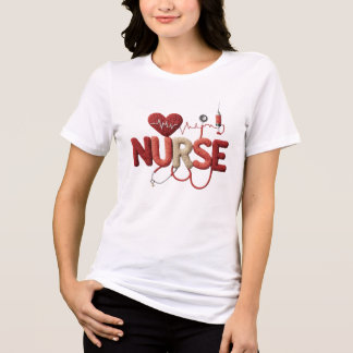 Knitted Nurse Sublimation Design with Heartbeat Tri-Blend Shirt