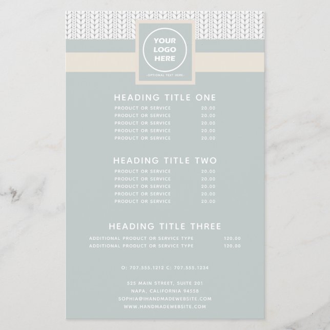 Knitted Pattern Modern Professional Logo Flyer (Front)