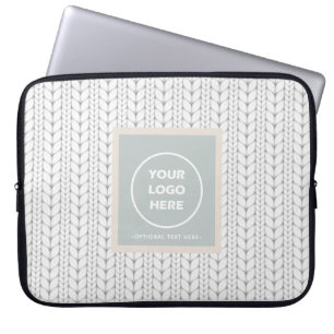 Knitted Pattern Modern Professional Logo Laptop Sleeve