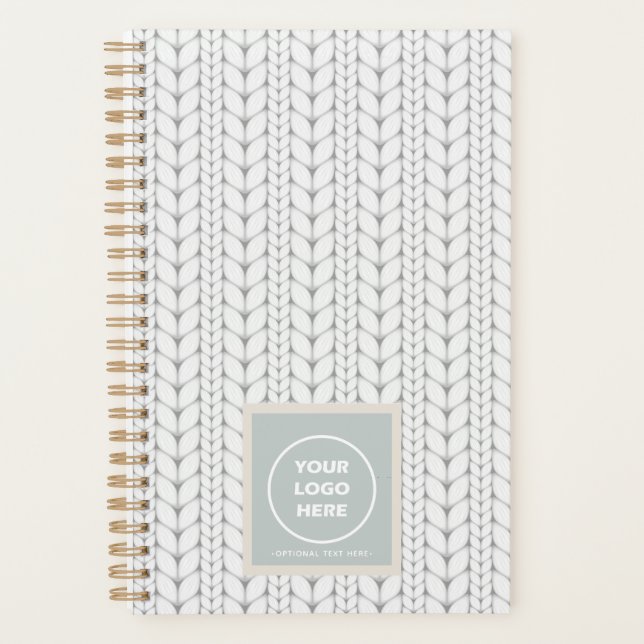 Knitted Pattern Modern Professional Logo Planner (Front)
