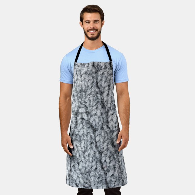 knitted pattern texture apron (Worn)