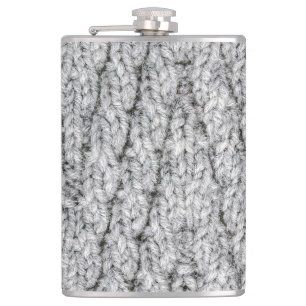 knitted pattern texture hip flask