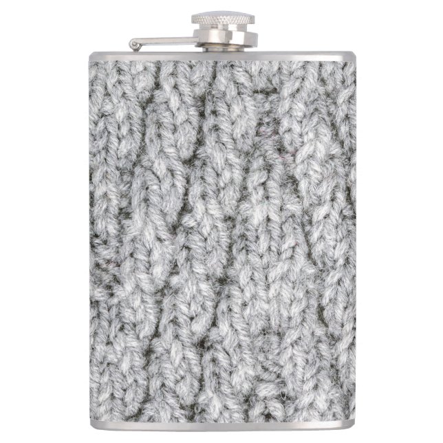 knitted pattern texture hip flask (Front)