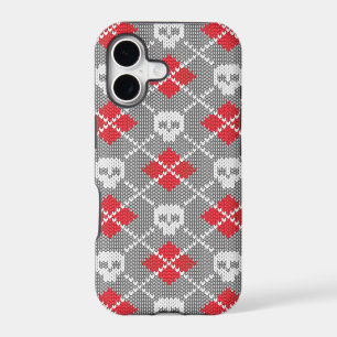 Knitted pattern with skulls
