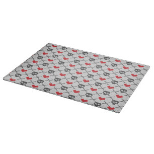 Knitted pattern with skulls cutting board