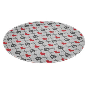 Knitted pattern with skulls cutting board