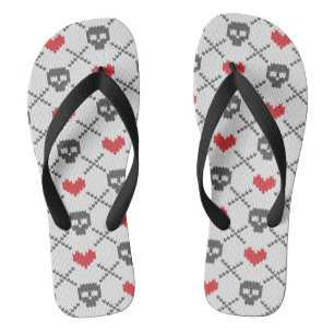 Knitted pattern with skulls jandals