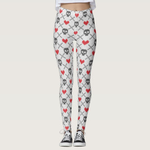 Knitted pattern with skulls leggings