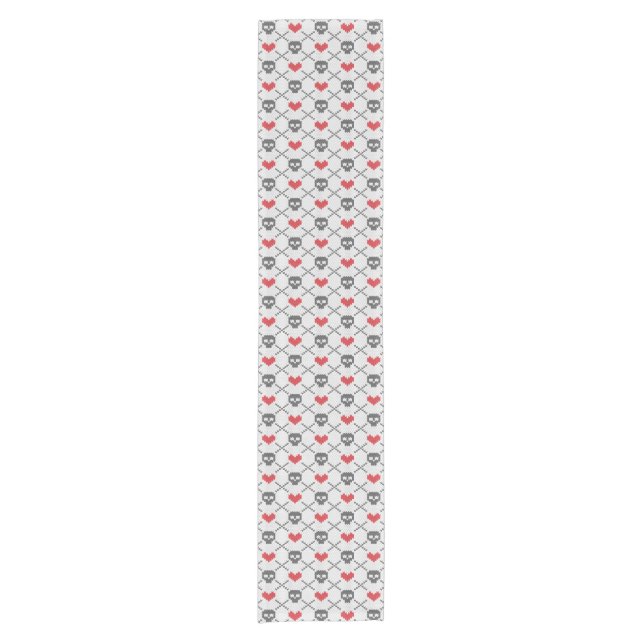 Knitted pattern with skulls short table runner (Front)