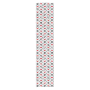 Knitted pattern with skulls short table runner