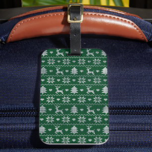 Knitted seamless Christmas pattern Luggage Tag