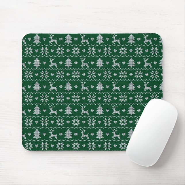Knitted seamless Christmas pattern Mouse Pad (With Mouse)