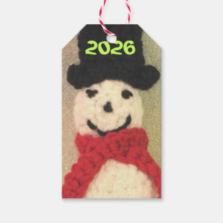 Knitted Snowman Christmas Ornament Gift Tags
