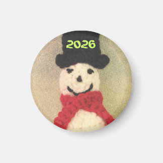 Knitted Snowman Christmas Ornament Magnet