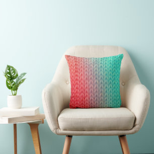 Knitted Stitch Background in Gradient Colors Cushion