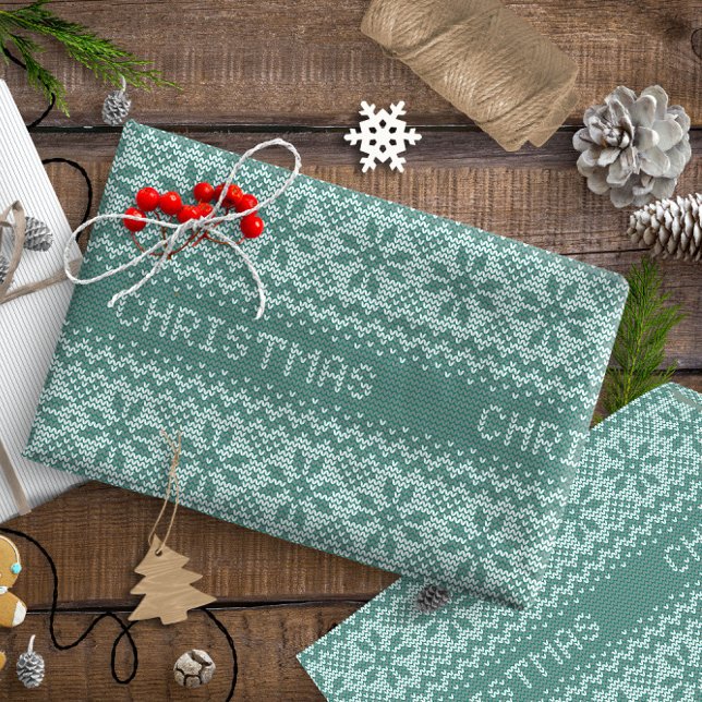 Knitted Stitch Pattern8 Green ID208 Wrapping Paper (Creator Uploaded)