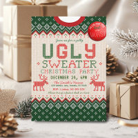 Knitted Ugly Sweater Christmas Party Invitation
