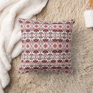 Knitted Ukrainian ethnic pattern ,Christmas  Cushion