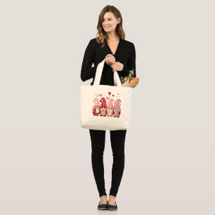 Knitted Valentine Gnomes Large Tote Bag