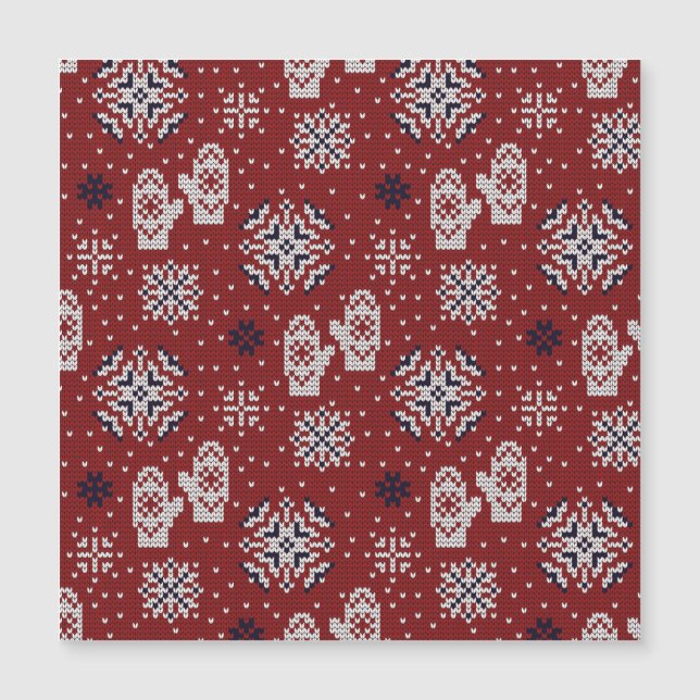 Knitted Winter Christmas Decorative Pattern (Front)